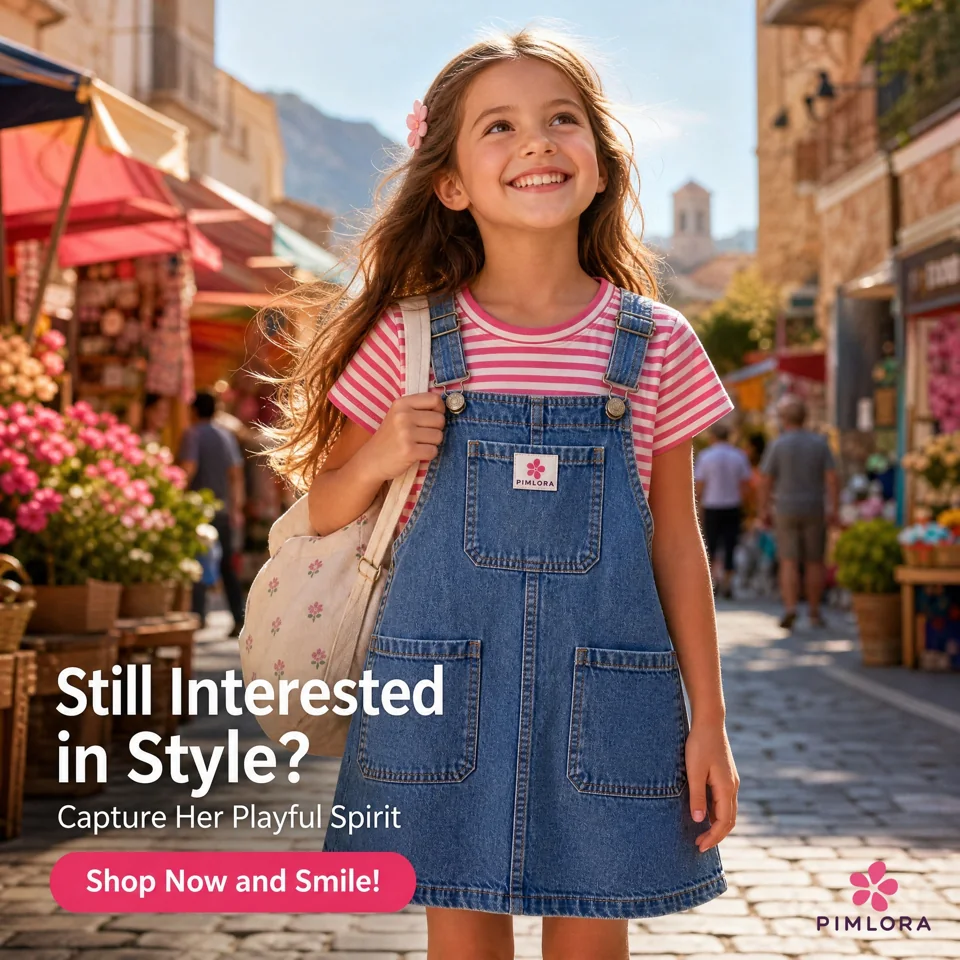 Pimlora Striped tee & denim pinafore — MakeMyShape generated result 1